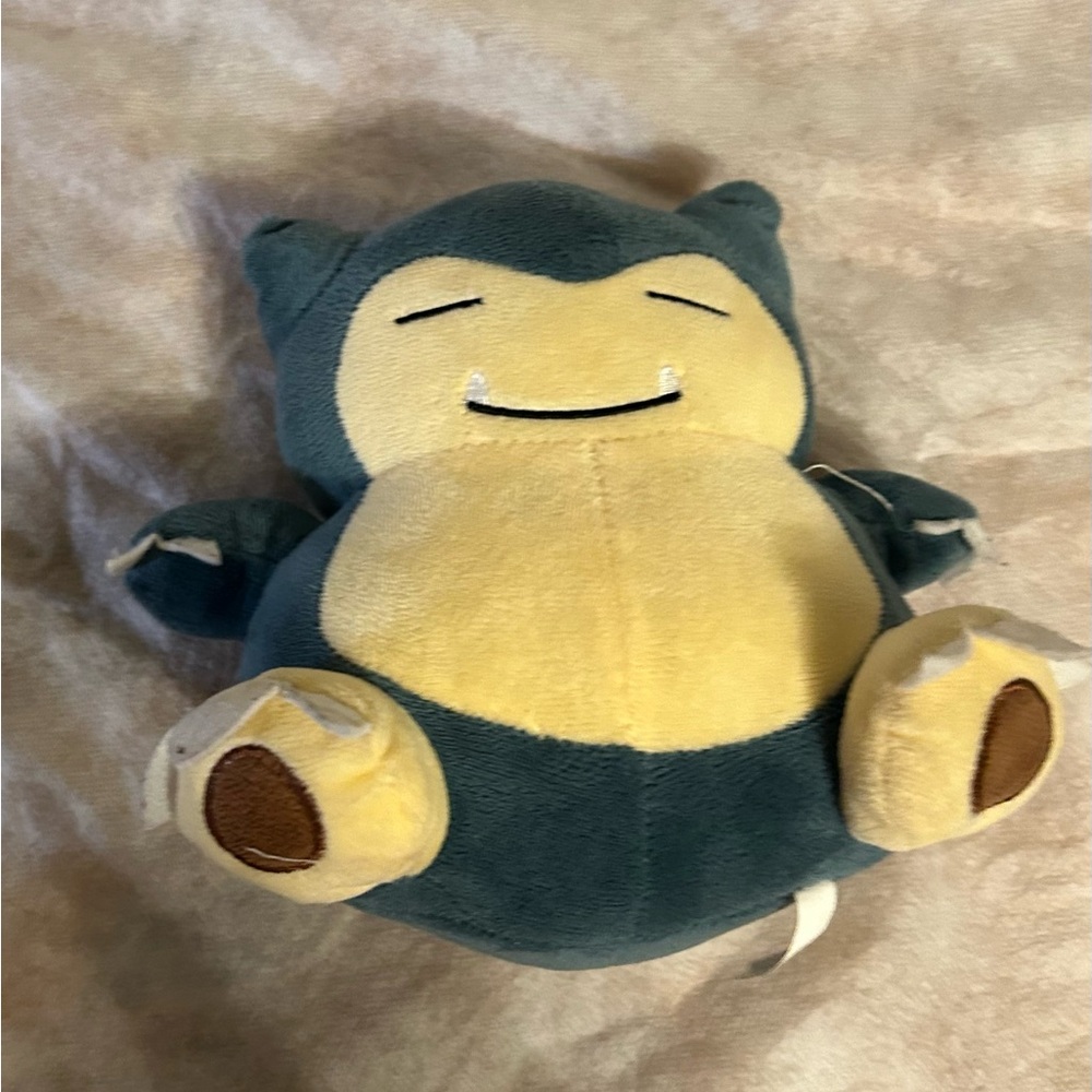 Pokemon Snorlax Plush Toy - Dark Teal and Light Yellow